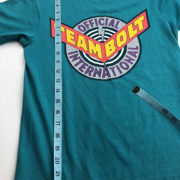 Vintage 90s Team Lightning Bolt Single Stitch USA T-Shirt Youth M Adult XXS - Picture 12 of 12